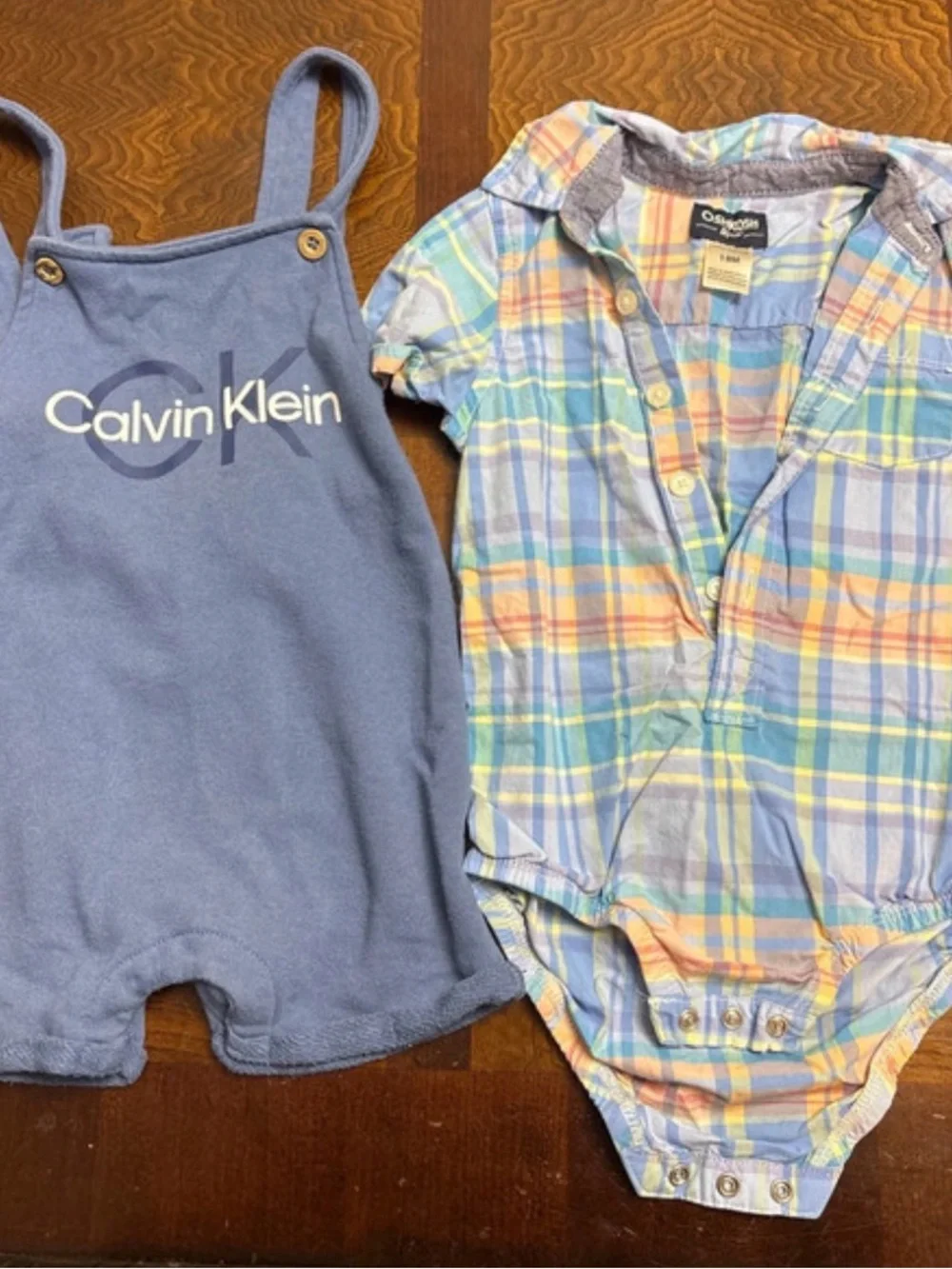 OshKosh B'gosh Pastel Plaid Shirt - Light Blue & Peach